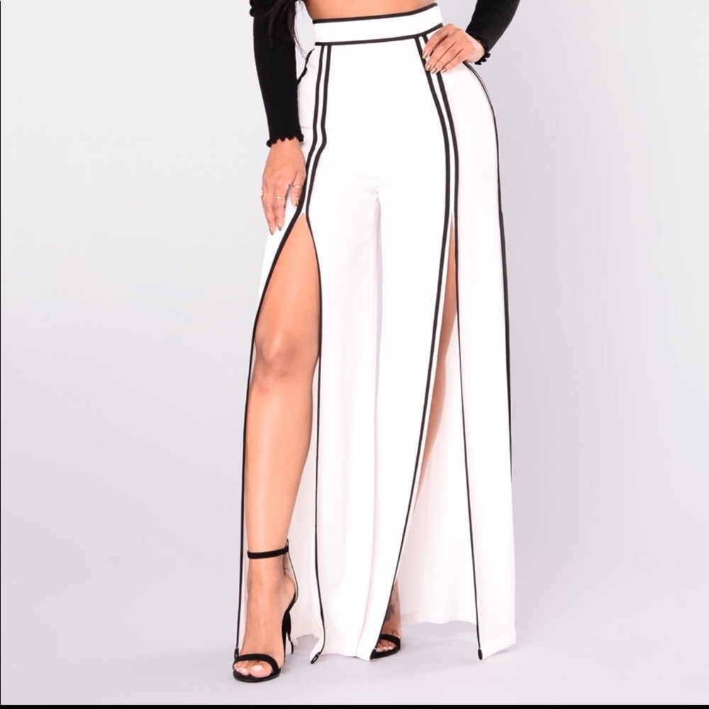 White split pants